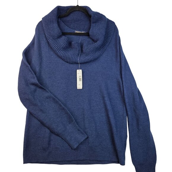 Pendleton XL Navy Merino Wool Cowl Neck Sweater Vintage Deadstock Tags - Picture 1 of 6